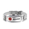 NARTGO Medical Alert Seizures Bracelet for Women Men's Emergency First Aid Seniors Health Alarm Identification Bracelets Adjustable PVC Band view 1