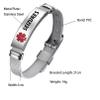 NARTGO Medical Alert Seizures Bracelet for Women Men's Emergency First Aid Seniors Health Alarm Identification Bracelets Adjustable PVC Band view 2