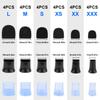 AIEX 12 Pairs of High Heel Protectors, 6 Sizes High Heel Caps Black & Clear Semicircle Shoe Heel Protectors for Grass Gravel Wedding Outdoor Activities Easy and Stable Walking (XXX, XX, XS, S, M, L) view 2