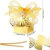 50 PCS Laser Cut Butterfly Wedding Favor Boxes with Ribbons, Hollow Butterfly Candy Chocolate Gift Boxes, DIY Party Romantic Small Souvenir Boxes for Wedding Bridal Birthday Shower Supplies (Gold) view 2