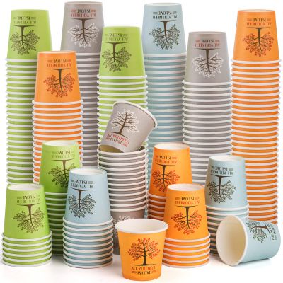 AVLA 800 Pack Bathroom Cups, 2 OZ Disposable Paper Mouthwash Cup, Small Hot Cold Beverage Drinking Cup, Mini Colorful Espresso Cups for Parties, Picnic, Barbecue, Travel and Events, Tree Pattern