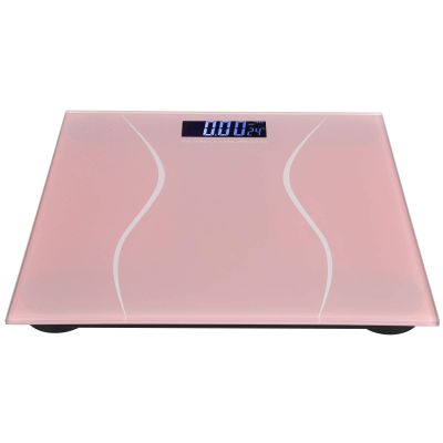 Alvinlite Digital Bathroom Scale with Ultra-Thin LCD Backlight 180 Kg/400 Lbs Pink Black(Pink) Weight