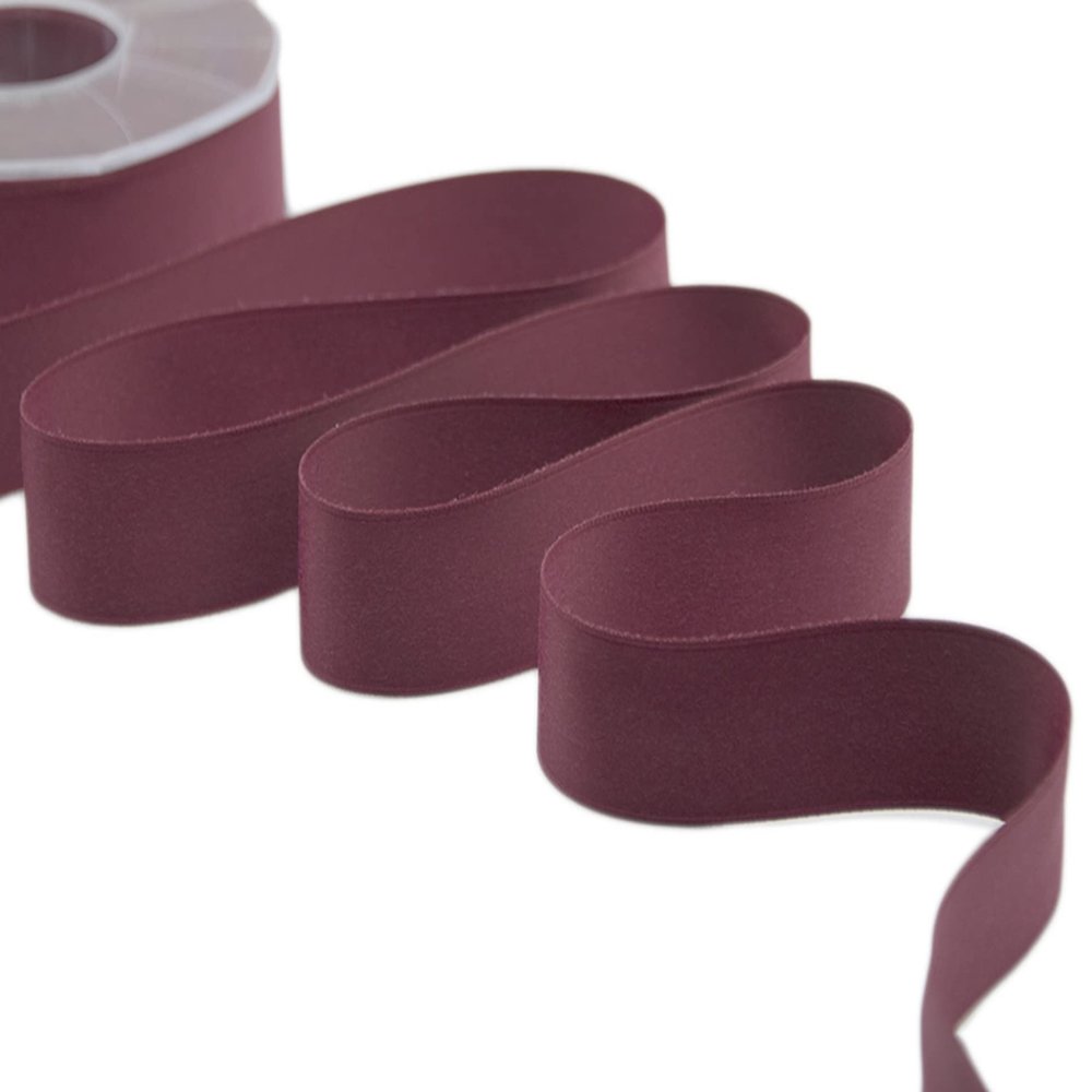 Furlanis - Double Satin Matte, Ribbon for Decorations, Gift Packs, Favors - Burgundy, 25 mm x 20 m
