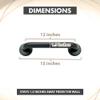 1.5" Dia. Bathroom Safety Grab Bar - Matte Black/Shower Toilet Steps/304 Stainless Steel/Smooth/ 12" view 3