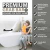 1.5" Dia. Bathroom Safety Grab Bar - Matte Black/Shower Toilet Steps/304 Stainless Steel/Smooth/ 12" view 4