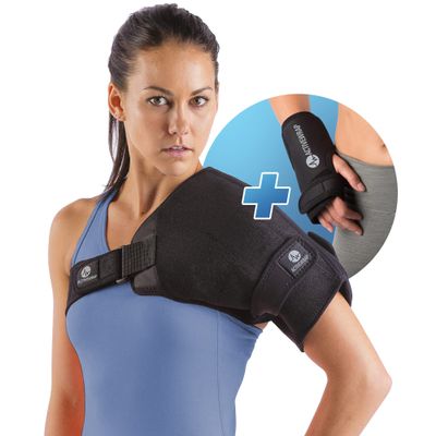 ActiveWrap Hand and Wrist and Shoulder Ice Pack Wrap With Two Reusable Hot & Cold Packs - Rotator Cuff Ice Therapy - Large/X-Large