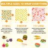 Reusable Beeswax Wrap - 9 Pack Beeswax Wraps for Food, Eco-Friendly Beeswax Food Wraps, Bread Sandwich Food Wrap - Organic, Sustainable, Zero Waste, Plastic-Free Food Storage, 1XL, 3M, 5S view 2