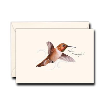 Earth Sky + Water - Rufous Hummingbird Notecard Set - 8 Blank Cards with Envelopes