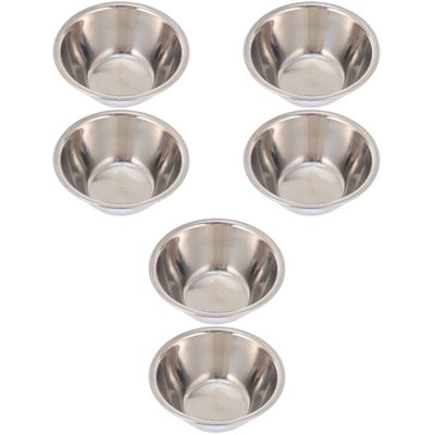 ULTECHNOVO 6 pcs medicine bowl cup, Small Sauce Cups, Stainless Steel Sauce Dishes Mini Individual Saucers Bowl Round Seasoning Dishes Sushi Dipping Bowl Appetizer Plates, Sliver