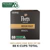 Peet's Coffee, Medium Roast Keurig K-Cup Pods, 100% Arabica Coffee - Single Origin Brazil 88 Count (4 Boxes of 22 Pods) view 2