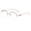 LKP Fashion Half Reading Glasses For Women Blue Light Blocking Alloy Frame Computer Readers Stylish Anti Eyestrain +2.25(+1.75) view 1