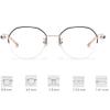 LKP Fashion Half Reading Glasses For Women Blue Light Blocking Alloy Frame Computer Readers Stylish Anti Eyestrain +2.25(+1.75) view 2