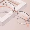 LKP Fashion Half Reading Glasses For Women Blue Light Blocking Alloy Frame Computer Readers Stylish Anti Eyestrain +2.25(+1.75) view 3