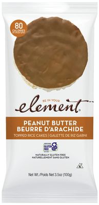 Element Snacks, Peanut Butter Topped Rice Cakes, Gluten Free & Non-GMO, 3.5 Oz (Pack of 6)
