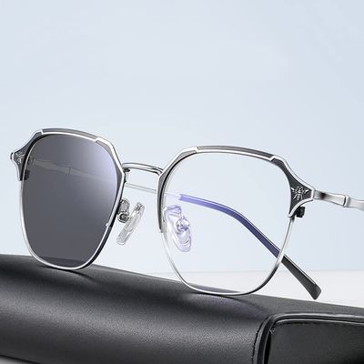 LKP Progressive Multifocal Reading Glasses Titanium Frame Blue Light Blocking Photochromic Lenses Sunglasses Stylish +3.0(+2.00)