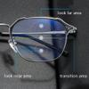 LKP Progressive Multifocal Reading Glasses Titanium Frame Blue Light Blocking Photochromic Lenses Sunglasses Stylish +3.0(+2.00) view 3