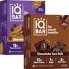 IQBAR Brain and Body Keto Protein Bars - Chocolate Sea Salt and Almond Butter Chip - 12 Count Energy Bars - Low Carb Protein Bars - High Fiber Vegan Bars Low Sugar Meal Replacement Bars view 1