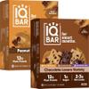 IQBAR Brain and Body Keto Protein Bars - Chocolate Lovers Variety and Peanut Butter Chip - 12 Count Energy Bars - Low Carb Protein Bars - High Fiber Vegan Bars Low Sugar Meal Replacement Bars