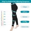 15-20 mmHg Compression Stockings for Women & Men, Footless Compression Pantyhose, Compression Leggings Support Hose for Varicose Veins, Swelling, Doctor, Teacher (Black, M) view 2