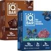 IQBAR Brain and Body Keto Protein Bars - Chocolate Sea Salt and Wild Blueberry - 12 Count Energy Bars - Low Carb Protein Bars - High Fiber Vegan Bars Low Sugar Meal Replacement Bars view 1