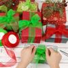 DECYOOL 2 Rolls 100 Yards Christmas Ribbons Organza Holiday Festival Ribbons 1.6" Wide for Gift Wrapping Decoration, Red & Green view 3
