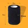 YAXEON Self Adhesive Bandage Wrap| 6 Rolls 3"x 5 Yards Medical Tape,Vet Tape,Athletic Tape,Elastic Cohesive Bandage for Sports Injury,Stretch Athletic,Ankle,(Black) view 2
