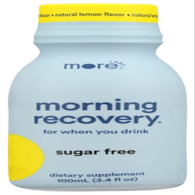More Labs Morning Recovery Shot Lemon Flavor Sugar Free, Natural, Caffeine Free, Gluten Free, Lactose Free, Non GMO, No Artificial Colors, 3.4 Fluid Ounce (Pack of 12)
