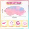 IUAQDP 4 Pieces Plush Sleeping Eye Cover Soft Eye Mask, Furry Eye Blindfold, Faux Fur Eye Shade with Elastic Strap & Silky Back for Travel Sleepover Nap Party Supply Girls Women, Rainbow Color view 2