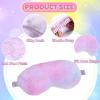 IUAQDP 4 Pieces Plush Sleeping Eye Cover Soft Eye Mask, Furry Eye Blindfold, Faux Fur Eye Shade with Elastic Strap & Silky Back for Travel Sleepover Nap Party Supply Girls Women, Rainbow Color view 3