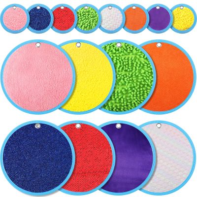 16 Sets Textured Sensory Tiles Mini Mats Educational Tactile Sensory Toys Assorted Texture Floor Tiles Textured Mat for Autism Learning Play Fidget Activity Game