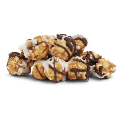 Gourmet Chocolate Zigzag Popcorn by Its Delish, 1 lb Bulk Bag  Festive Caramel Air Popped Sweet Crunchy White & Dark Drizzle Glazed Carmel Corn Snack, Parties - Gluten Free, Vegan, Kosher