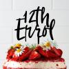 12th Cake Toppers Custom Cake Topper for Anniversary Birthday Decor Black Acrylic Happy Birthday Party Decorations Cake Topper Happy Birthday to Men Women Boys Girls Cake Toppers view 3