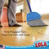 Angle Broom, Indoor, 13" W, Large Style - Made w/Recycled Soda Bottle Bristles & High Gloss Resin Coated Steel 4-Piece Handle, by LOLA, 1 Pack view 3