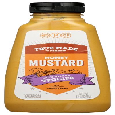 True Made Foods Honey Mustard with Hidden Veggies, Keto, Paleo Friendly, Gluten Free & Non-GMO, 12 Oz (Pack of 6)