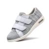AngryMonkey Women's Diabetic Wide Width Shoes, Casual Adjustable Strap Lightweight Non-Slip Orthopedic Walking Shoe for Elderly Hammertoe Arthritis Bunions Swollen Feet (9.5,Light Gray) view 1