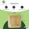 Charity Leaf Disposable Palm Leaf 3.5" Square Mini Bowl (25 pcs) Dipping Bowls | Bamboo Like| All Natural and Biodegradable | Charcuterie Boards, BBQs, and Parties view 3