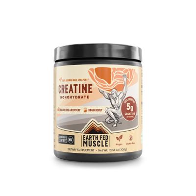 Earth Fed Muscle Transcend Creatine Monohydrate Powder  100% German Creapure Creatine for Women | Muscle Recovery & Building, Energy Production | Unflavored 5g Serving, 60 Servings per Container