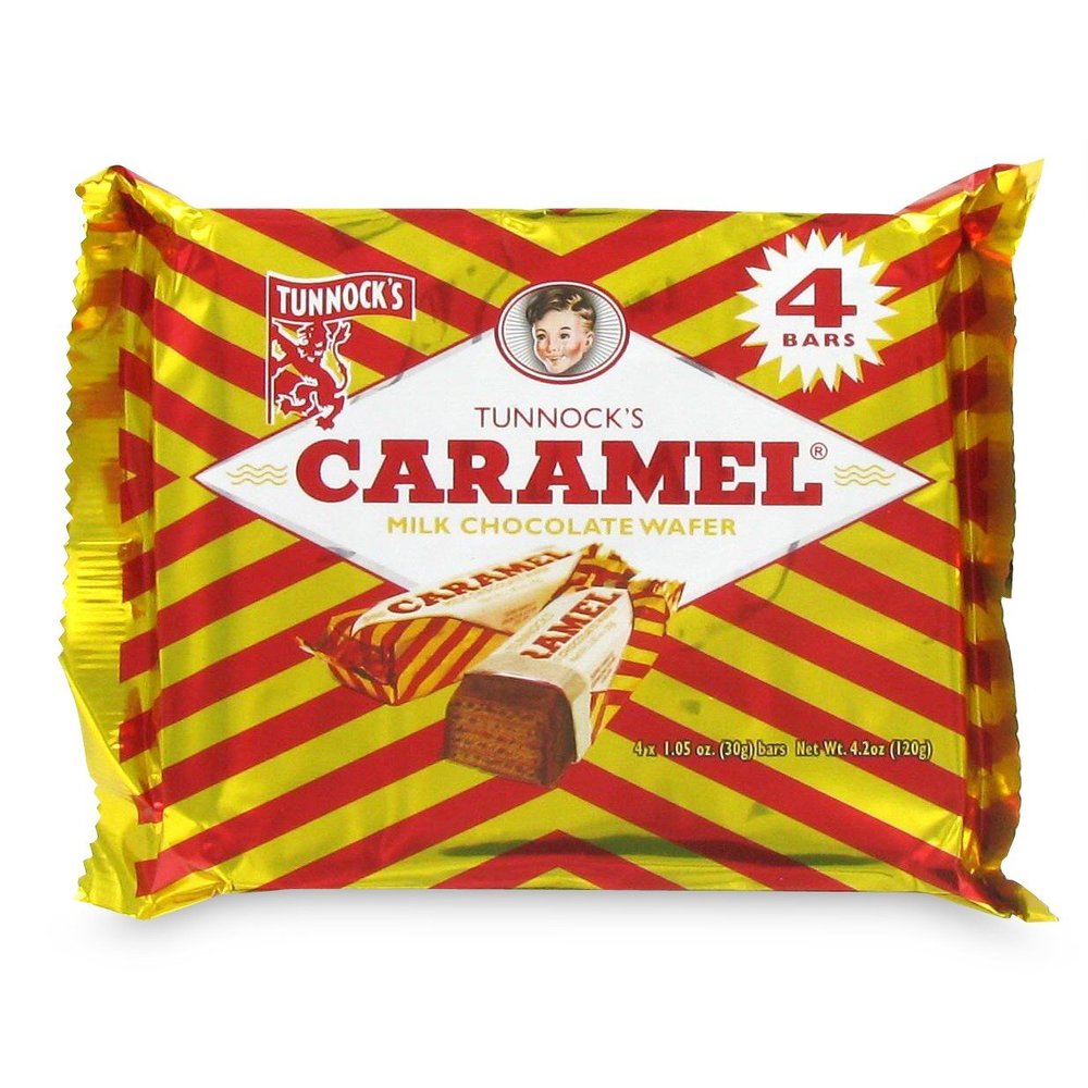 Tunnocks Caramel Wafers (2 Pack of 12 Bars Package)