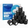 BANDVET WRAP Self Adhesive Bandage Wrap - Pack of 12 Black Color, Non-Woven, Breathable & Water-Resistant Vet Wrap for First Aid, Sports Injury, Body Sprains, & Pets - 2 Inch x 5 Yards view 1