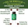 Ultra High Strength 4-in-1 Super Berberine Patented GlucoVantage + Wild Bitter Melon + Cinnamon Extract + Chromium Picolinate Vegan Capsules. Great Supplement to Support After-Meal Spikes and Energy view 2