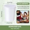 Yungyan 12 Pack 16oz Stadium Cups Reusable Plastic Cups Blank Drink Tumblers for Parties, Events, DIY Projects, 4.5 x 3.54 x 2.72 Inch (White) view 2