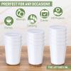 Yungyan 12 Pack 16oz Stadium Cups Reusable Plastic Cups Blank Drink Tumblers for Parties, Events, DIY Projects, 4.5 x 3.54 x 2.72 Inch (White) view 3