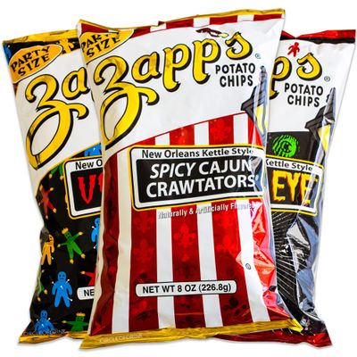Chips Variety Pack - Party Size - Voodoo (1, 8oz bag) - Spicy Cajun Crawtator (1, 8oz bag) - Evil Eye (1, 8oz bag) - New Orlean's Kettle Potato Chips - 3 Bags Total