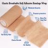 24 Pack Self Adherent Cohesive Bandage Wrap, 4 x 5 Yards Stretch Non Woven Self Adhesive Tape - Skin Colour Athletic Elastic Bandage for First Aid Medical, Sports, Ankle, Wrist Sprains view 3