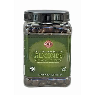 wellsley Farms Dark Chocolate Covered Almonds, 45 Oz - Set of 4