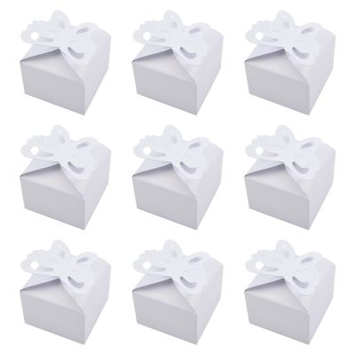 MOROBOR Butterfly Candy Boxes,50pcs White Butterfly Party Wedding Favour Boxes Decoration Sweets Boxes Party Gift Boxes for Wedding, Birthday, Baby Shower, Christmas, Party