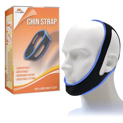 Anti Snore Chin Strap for Women & Men - Double-Support Chin Straps for Sleeping - Adjustable via Hook & Loop Closure - Skin-Friendly, with Holes for Aeration - Snoring Prevention Device - by Mobi Lock