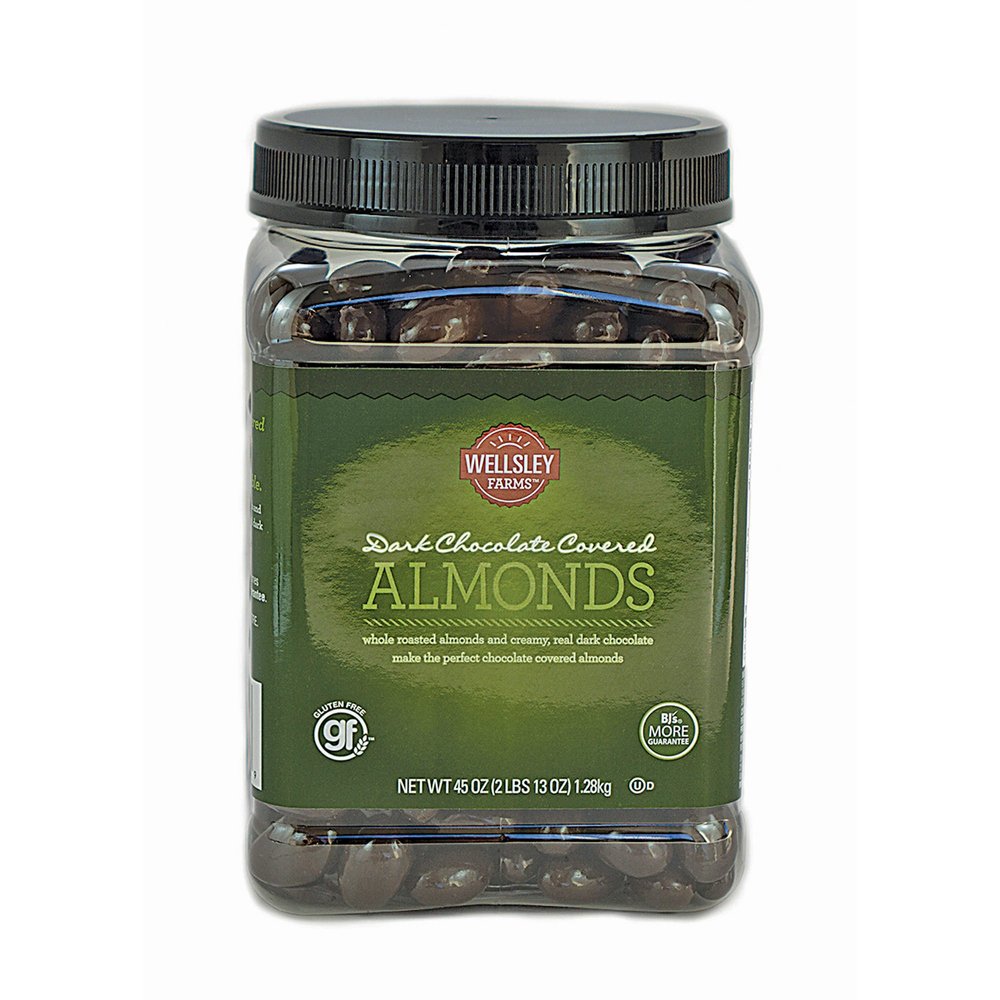 wellsley Farms Dark Chocolate Covered Almonds, 45 Oz - Set of 2