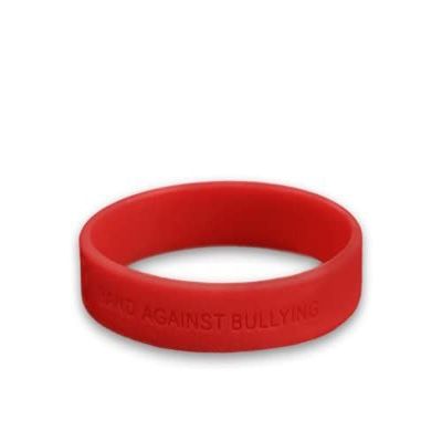 25 Pack Red Band Against Bullying Anti-Bullying Wholesale Pack Silicone Bracelets Anti-Bullying Bulk Wristbands for Anti-Bullying Awareness- Perfect for Fundraising