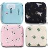 Reusable Sanitary Napkin Pads Storage Bag Portable for Women Girls | Made of Nylon + Water Resistance | Zero Waste Period (4-Pack) (Tree + Unicorn + Flower + Cactus) view 1
